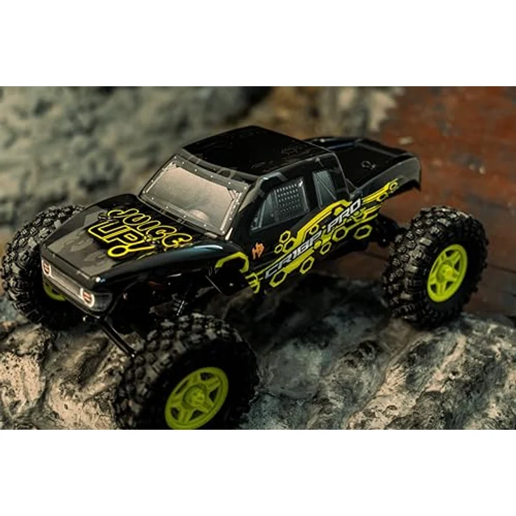 Absima Hobby Plus CR18P EVO PRO JUICED, 1:18 RC Elektro Truggy mit Brushless Motor, gelb, RTR Ready-to-Run, 3S LiPo-Antrieb, wasserdichter Fahrtenregler, optimierte Gewichtsverteilung – Bild 6