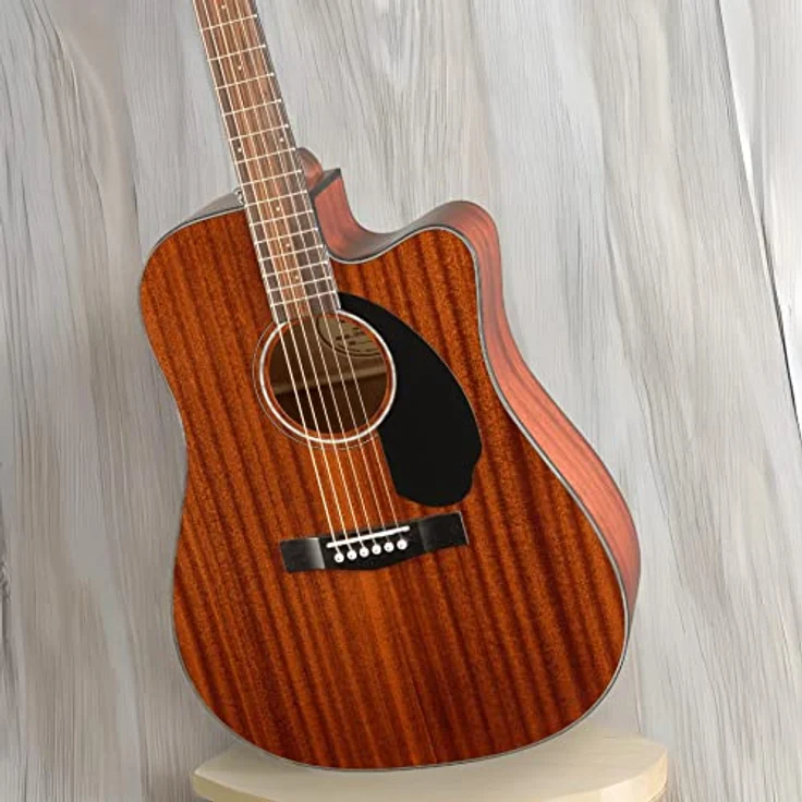 Fender Classic Design CD-60SCE, elektrisch-akoestische Westerngitarre aus Mahagoni mit eingebautem Tuner, braun – Bild 8