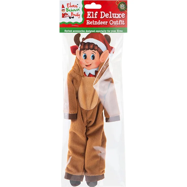 Triton-X Kostüm Rentier - Weihnachtself - 1 Stück, für Puppen, geeignet für Kinder ab 3 Jahren