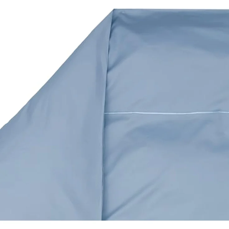 MÖVE Luxury Bettwäsche-Set 135x200 cm + 80x80 cm, 100% Baumwolle, elegant mit Zierstick, Light Blue – Bild 2