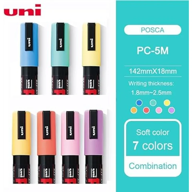 POSCA Marker Rundspitze 8er Set 1.8-2.5mm, Softcolors – Bild 5