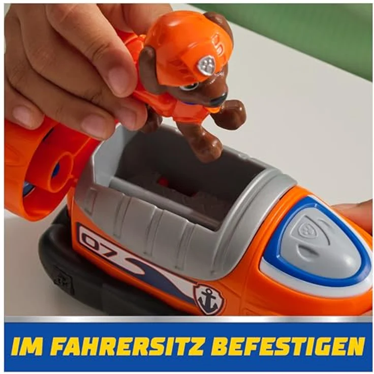 Spin Master PAW Patrol Spielzeug-Auto Zuma, Luftkissenboot aus recyceltem Material mit enthaltenem 7 cm Figur – Bild 9