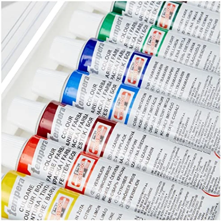KOH-I-NOOR Temperafarben Schulmalfarben Set, 10x16 ml Gouachefarben für kreative Projekte – Bild 3