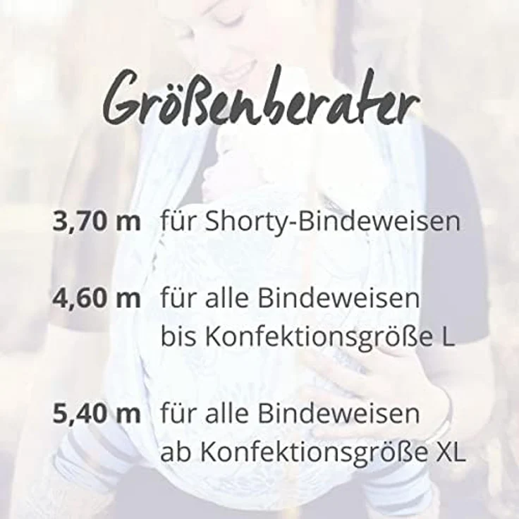 Hoppediz Baby-Tragetuch Hamburg frappé, 100% Baumwolle, ultraleichtes Sommertuch, 4,60 m, geeignet ab Geburt bis Kleinkind – Bild 4