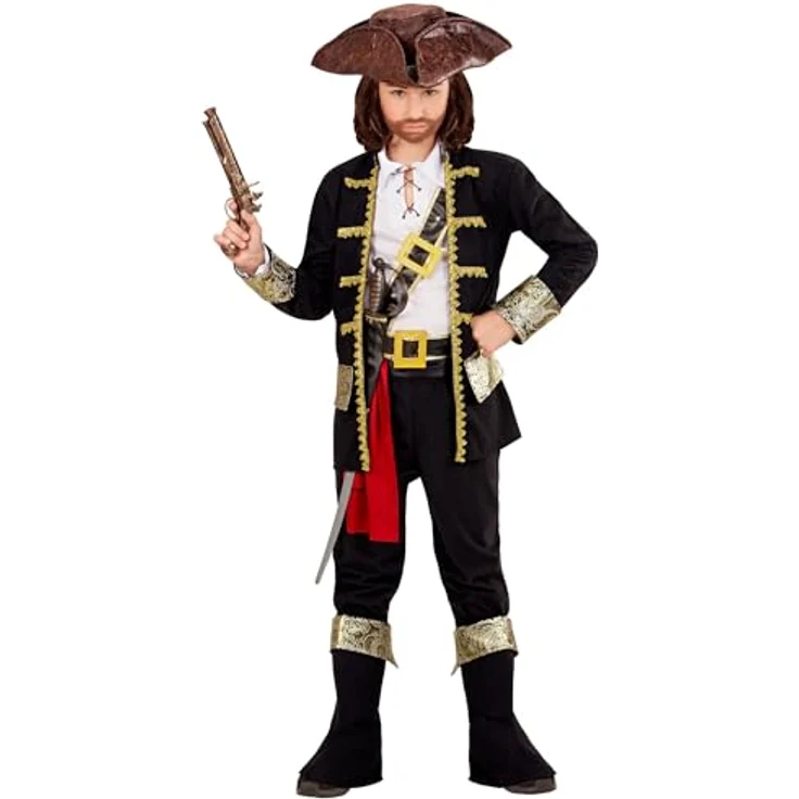 Widmann Kinderkostüm Piratenkapitän, Mantel, Hemd, Hose, Gürtel und Hut für 11-13 Jahre (Gr. 158) – Bild 2