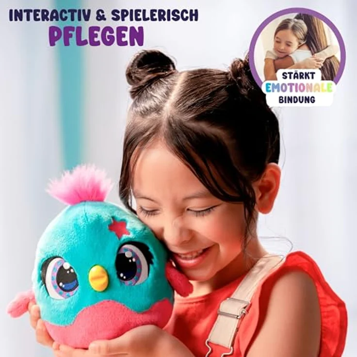 Jumbo Funtasy Family - Chick-a-Boo, interaktives Kuscheltier mit singender, tanzender Hühner-Mama, inklusive Erdbeere und Überraschungsküken – Bild 11