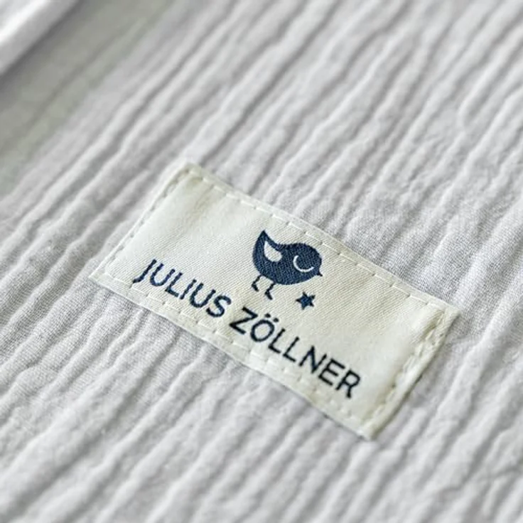 Julius Zöllner Musselin Sommerschlafsack grau, Größe 80 | aus weicher Musselin Baumwolle, sicher und schadstoffgepüft, ideal für warme Sommernächte – Bild 5