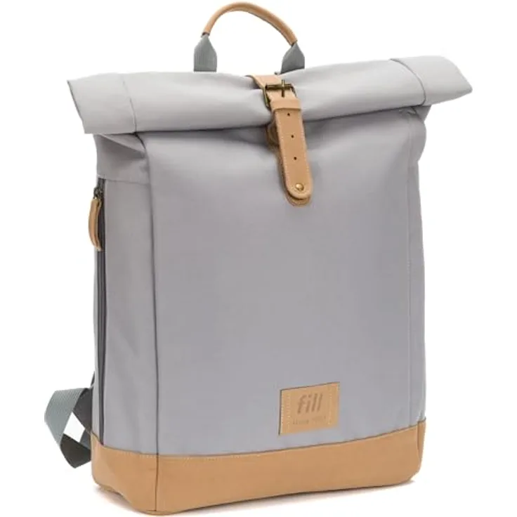 Fillikid Wickeltasche Berlin, Rolltop-Design, 25 Liter, inklusive Wickelunterlage, witterungsbeständig aus Rauhleder und Polyurethan, mit Thermofach und Schnellzugriff