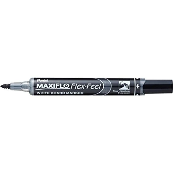 Pentel MWL5SBF-AX Maxiflo Flex-Feel Whiteboard-Marker Schwarz, 1 Stück