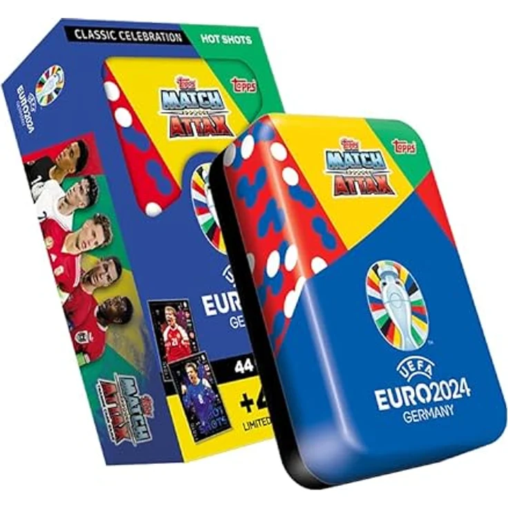 Topps Official Euro 2024 Match Attax - Mega Tin 1 - Hot Shots - enthält 44 Euro 2024 Match Attax Karten Plus 4 Exklusive Hot Shots Limited Edition Karten! – Bild 1