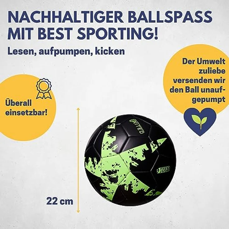 Best Sporting Glow In The Dark Fußball Größe 5 I leuchtender PVC Leuchtball für Kinder & Erwachsene – Bild 5