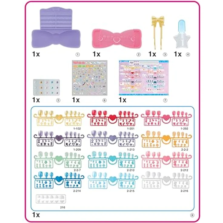Aquabeads Kreativset Nagelstudio Starter Set, mit 8 farbigen Fingernägeln und über 60 Nageldesigns, inkl. Dekorationen und Stickern – Bild 7