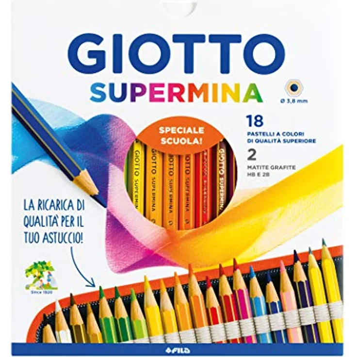 Giotto Fila Pastelli Supermina Ast 18 +2 Matite Lyra Temagraph In Grafite, Multi, 3