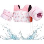 HeySplash Kinder Weste Schwimmflügel, Cartoon Kein Aufblasen Schwimmgürtel mit 2 Sicherheitsschnalle für 2-6 Jahren Jungen und Mädchen, Rosa Wal