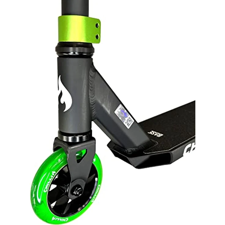 Chilli Pro Base Stunt-Scooter Park-Trick-Tret-Roller + Fantic26 Griptape (Base S H=79cm Schwarz/Grün) – Bild 4