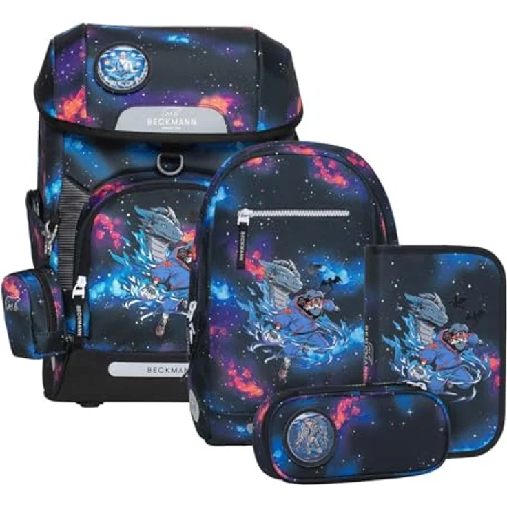 Beckmann Plus Air - 6-TLG. Set Ninja Elements, Reflektierende Flächen, großes Hauptfach, blau