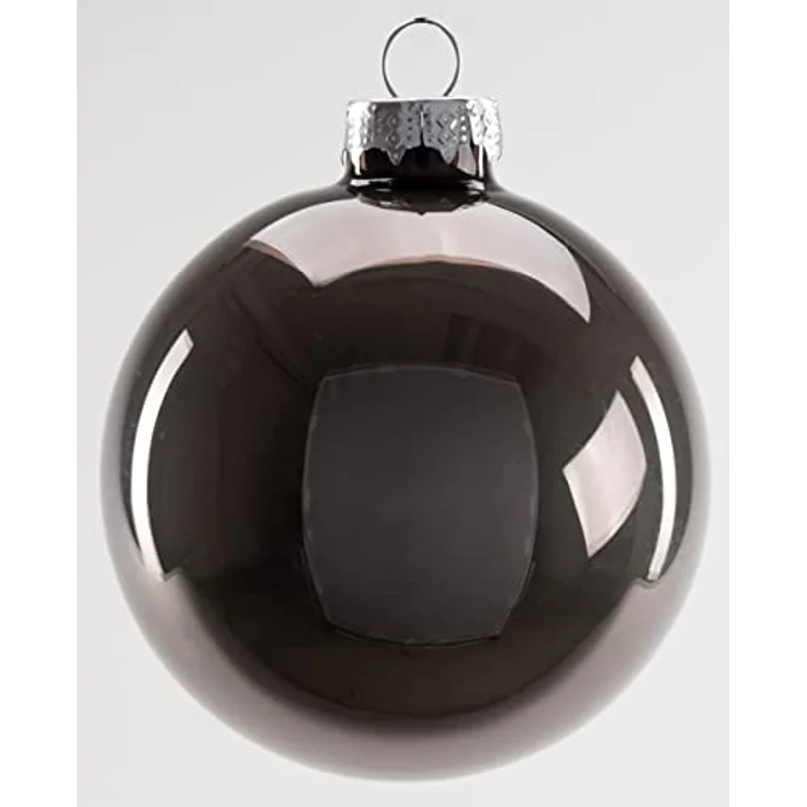 TrendLine Weihnachtskugeln aus Glas Ø80mm 6 STK warmgrau Christbaumkugeln Xmas – Bild 3