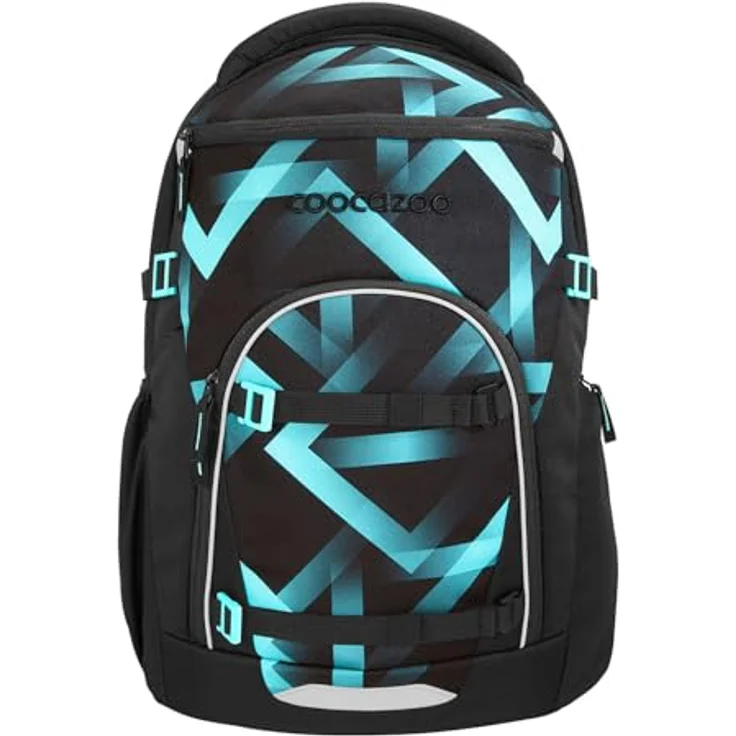Coocazoo Byte Schulrucksack, ergonomisches Tragesystem, 28 Liter Volumen, Schwarz mit reflektierenden Flächen – Bild 2