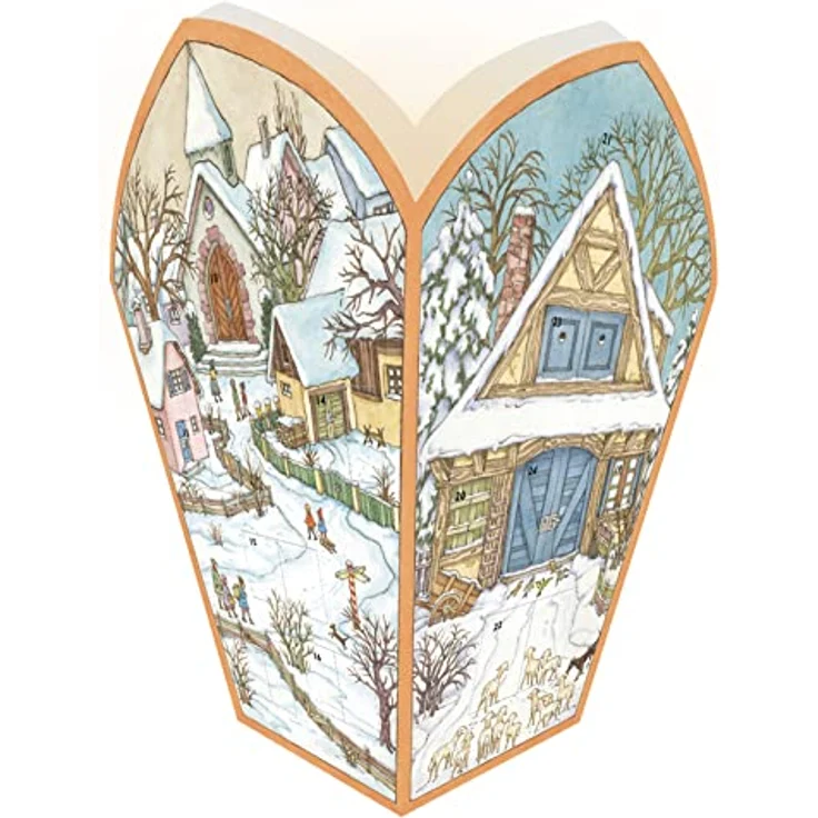 Korsch Adventskalender Adventslaterne, dreidimensional mit Silberglimmer auf FSC-zertifiziertem Karton – Bild 2