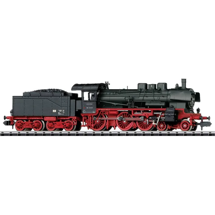 MiniTrix 16386 N Dampflok BR 38 der DR, Digitale Lokomotive mit Geräuschgenerator, 116 mm Länge, Metalldruckguss