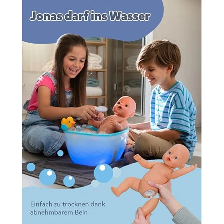 Baby Born Babypuppe Jonas, 43 cm (Set, 11-tlg), mit 10 lebensechten Funktionen, inkl. magischem Teller und Zubehör – Bild 7