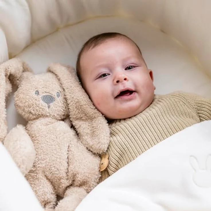 Nattou Kuscheltier Teddy Hase Lapidou, flauschiger Begleiter aus Teddystoff, sandfarben, OneSize, maschinenwaschbar – Bild 5