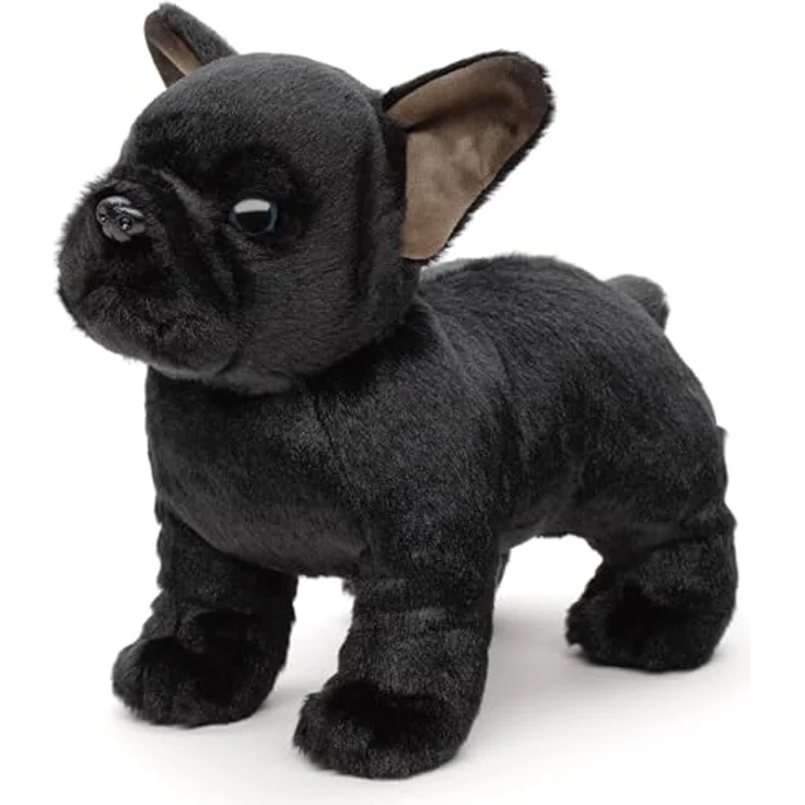 Uni-Toys Französische Bulldogge (schwarz), Plüsch-Tier, 26 cm, aus 100 % recycelter Polyester-Faser, lebensecht und hochwertig verarbeitet – Bild 1