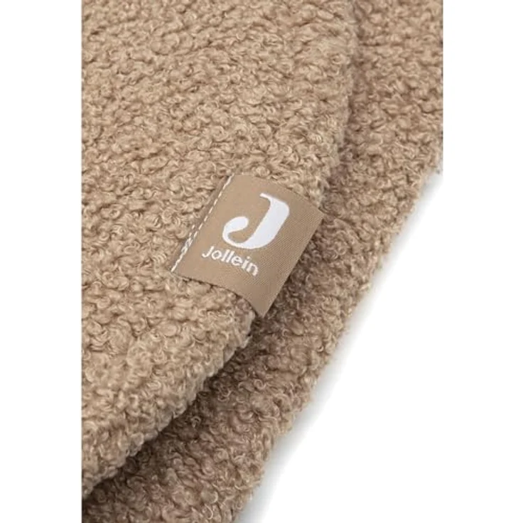 Jollein Einschlagdecke Puckdecke für Babyschale, flauschige Felloptik, wunderbar weich, Bärengesicht-Mütze, 100cm, blau – Bild 4