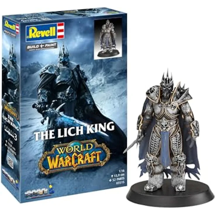 Revell Modellbau Geschenkset World of Warcraft The Lich King, mehrteilige Figur mit Sockel, inkl. Farben, Kleber und Pinsel