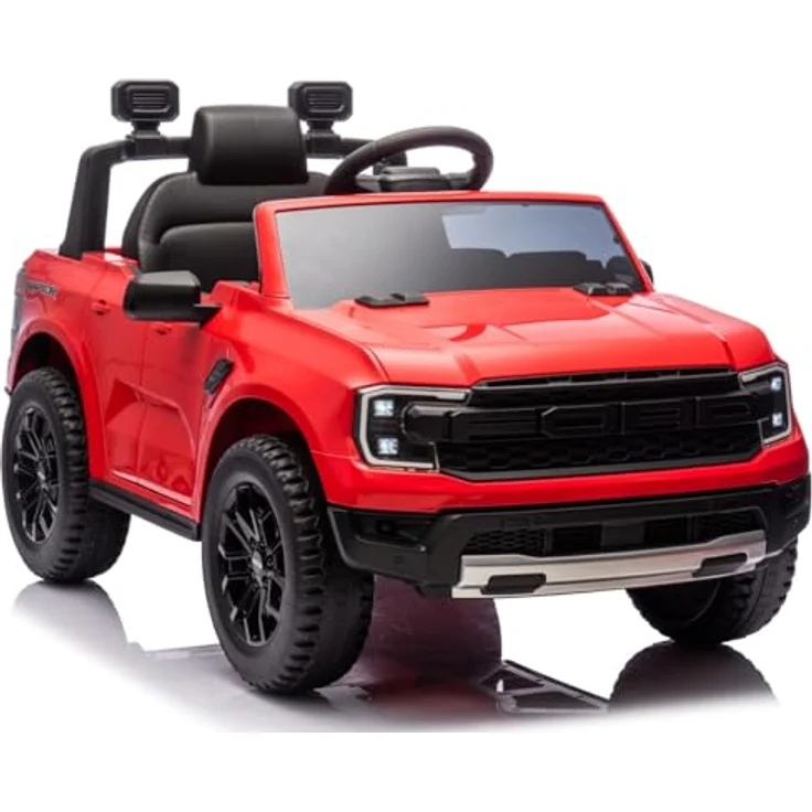 Sun Baby Ford Raptor Kinder Elektroauto, SUV mit 12V Akku, Fernbedienung, LED, MP3 Sound, für Kinder ab 3 Jahren, rot – Bild 6
