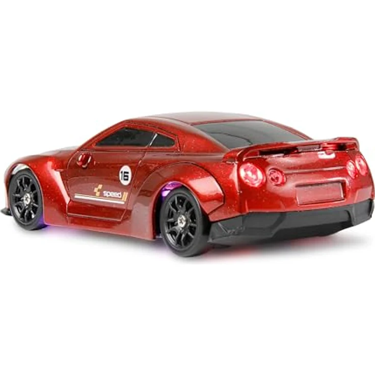 Amewi Drift Sport GTR, RC Modellauto 1:43 Elektro Sportwagen mit Allradantrieb (4WD), rot, 2,4GHz, Gyro-Stabilisierung, LED-Beleuchtung, bis zu 15 km/h – Bild 6