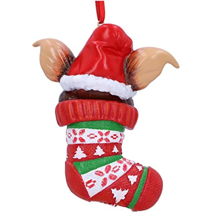 Nemesis Now Gremlins Christbaumanhänger Gizmo in Stocking, 12 cm Sammelfigur – Bild 3