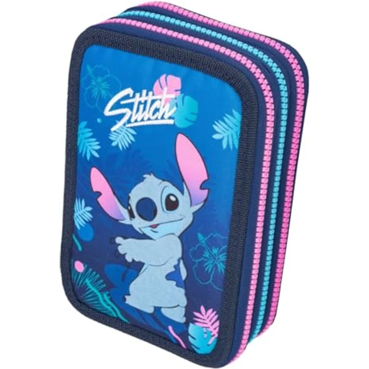 Coolpack F067780 Mäppchen JUMPER 3 Disney Stitch, Multicolor, mit 3 geräumigen Fächern und umfangreichem Zubehörset – Bild 1
