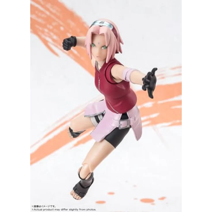 Bandai Tamashii Nations Naruto Shippuden S.H. Figuarts Actionfigur Sakura Haruno NARUTOP99 Edition, 14 cm mit mehreren Gesichtsteilen und Zubehör – Bild 5