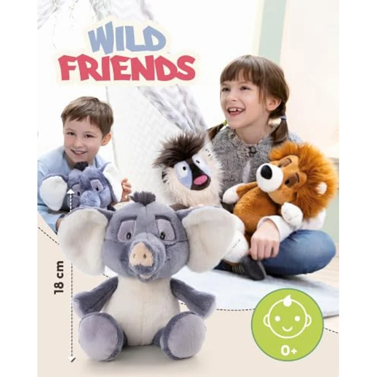 NICI Elefant El-flora, kuscheliger Plüschelefant aus der Wild Friends Kollektion, 18 cm, grau, aus recycelten Materialien – Bild 3