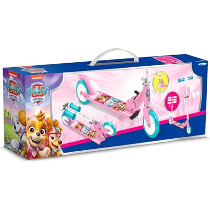 Stamp Zweirad-Roller Paw Patrol, leichter Aluminium-Scooter mit rutschfestem Trittbrett, höhenverstellbarem Lenker und 120 mm Rädern, rosa – Bild 3