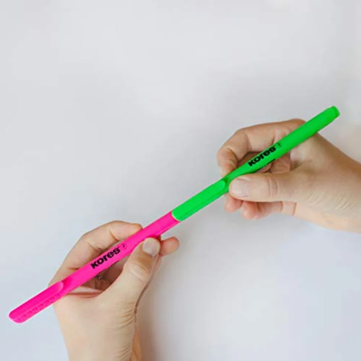 Kores - High Liner: Feine neonfarbene Textmarker, Keilspitze und Tinte auf Wasserbasis, Schul- und Bürobedarf, 4er-Pack sortierte Farben – Bild 4
