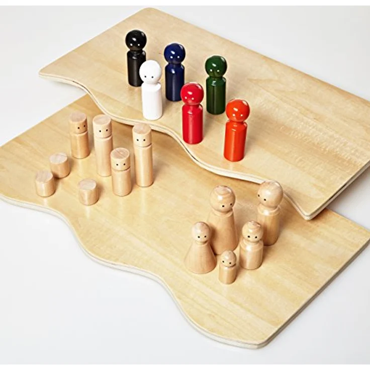 Lumaland Familienbrett für Aufstellungen mit 30 Holzfiguren | Systemisches Coaching durch unterschiedliche Farben, Größen und Formen | Ideal für Familienaufstellungen etc. – Bild 3