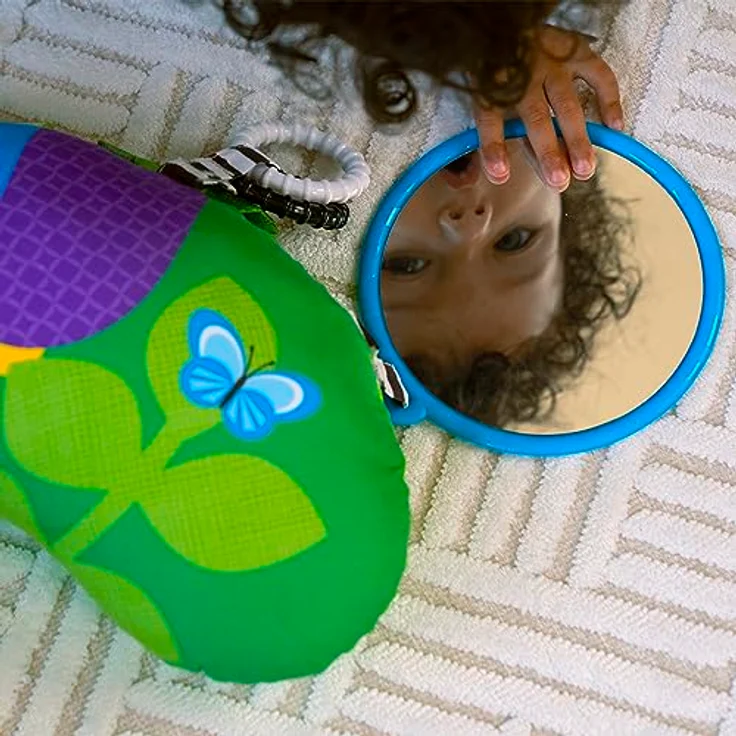 Baby Einstein Cal-a-Pillow™ Tummy Time Aktivitätskissen, Kinderkissen mit 9 multisensorischen Elementen, geeignet für Babys von 0-12 Monaten, abwischbar, dreisprachig (Englisch, Spanisch, Französisch) – Bild 9