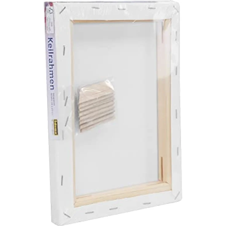 Idena 60029 - Keilrahmen mit Leinwand aus 100% Baumwolle, Grammatur 380 g/m², für Öl- und Acrylfarben, ca. 13 x 18 cm groß, weiß – Bild 3