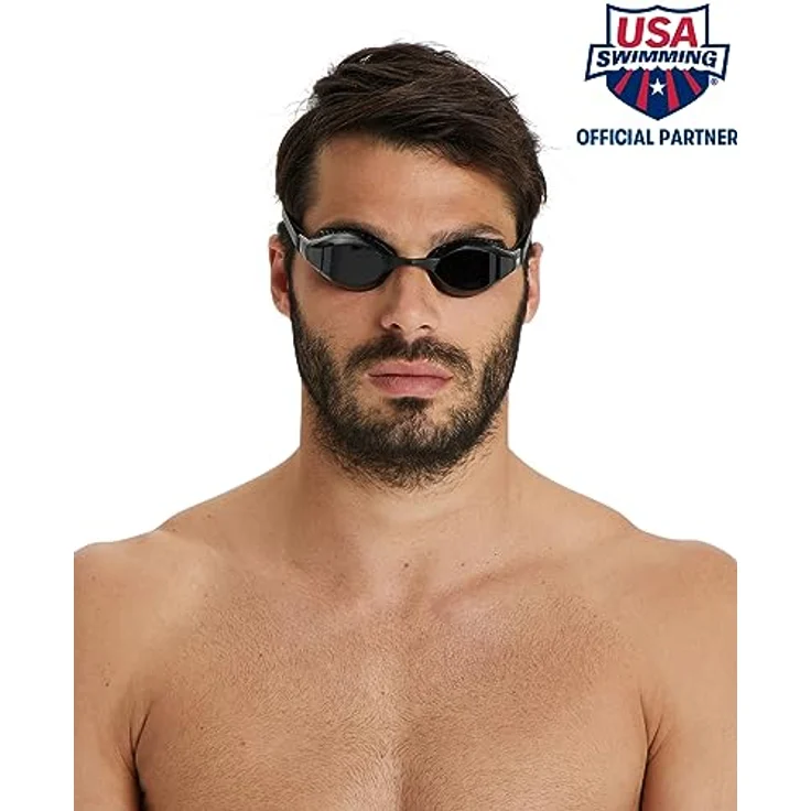 arena Air-Speed Anti-Fog Wettkampf Schwimmbrille Unisex für Erwachsene, Schwimmbrille mit breiten Gläsern, UV-Schutz, 3 austauschbare Nasenstege, Air-Seals Dichtungen – Bild 2