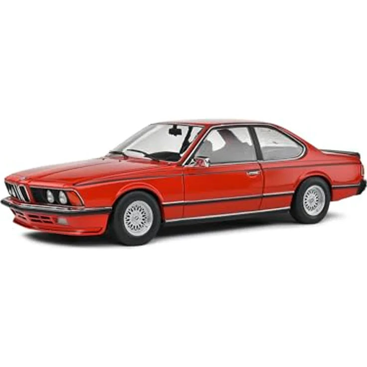 Solido BMW 635 CSi (E24) rot, hochwertiges Diecast Modellauto im Maßstab 1:18 mit beweglichen Türen und lenkbarer Vorderachse
