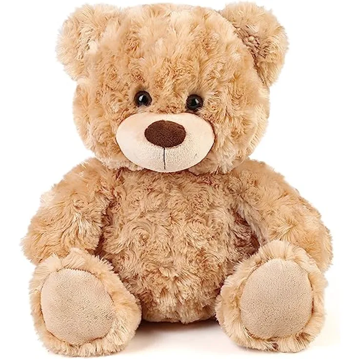 LotFancy Teddybär Plüschtier Kuscheltier 30 cm, Braunbär mit 100% recycelter Füllung, abwaschbar, Geschenk für Kinder und Freundin