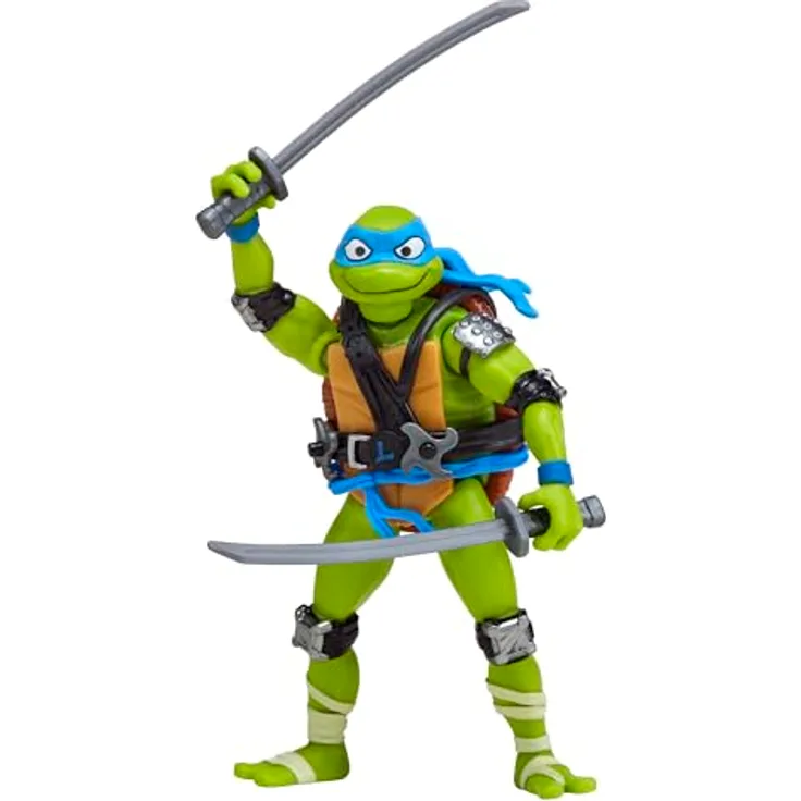 Teenage Mutant Ninja Turtles Mix 'n Match Leonardo, Sammelfigur mit austauschbaren Teilen und Zubehör, 11,5 cm, Mehrfarbig