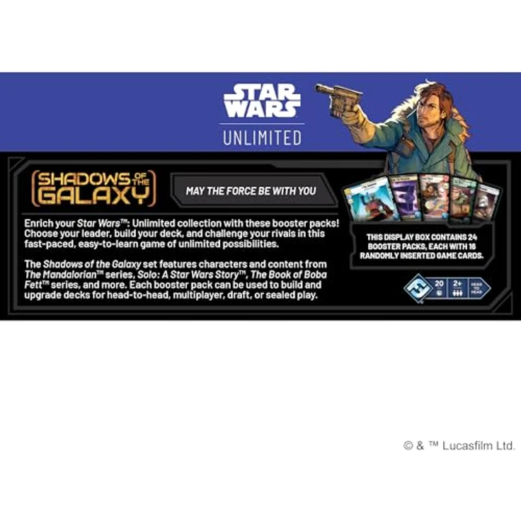 Fantasy Flight Games Star Wars Unlimited - Shadow of the Galaxy Display (English), Trading Card Game Booster Display - Smugglers, Rogues, and Bounty Hunters from the Outer Rim, 24 Packs of 16 Cards, Ages 12+ – Bild 3