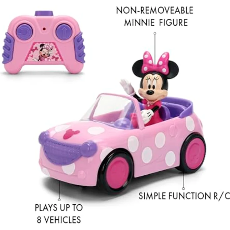Jada Toys RC Minnie Mouse Roadster, ferngesteuertes Disney Auto im Maßstab 1:32, 14 cm, 2,4 GHz, bis 2,5 km/h, für Kinder ab 3 Jahren, inkl. Fernbedienung – Bild 4