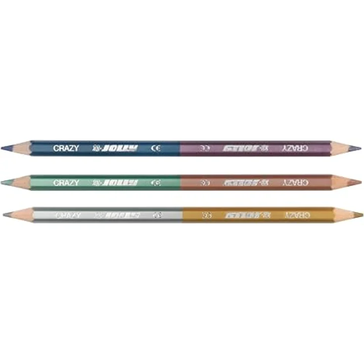 JOLLY Buntstift 3000-0515, Glitzerstifte Crazy Metallic, 6 Glitzerfarben in 3 Stiften - Made in Austria – Bild 3