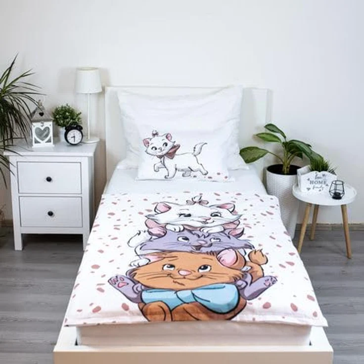 Jerry Fabrics Disney Aristocats Babybettwäsche, 2-teiliges Set mit Marie & Katzenfreunden, 100% Baumwolle, Bettdecke 100 x 135 cm + Kopfkissen 40 x 60 cm, pflegeleicht und atmungsaktiv – Bild 2