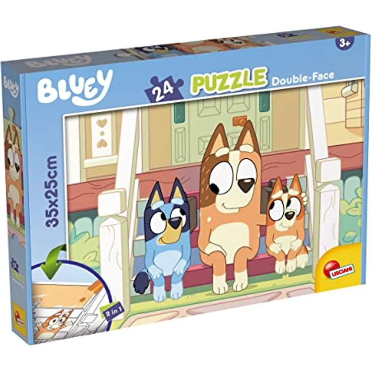 Lisciani BLUEY Puzzle, 24-teiliges 2-in-1-Puzzle mit Ausmalrückseite, doppelseitig, fördert Kreativität, 35 x 25 cm, ab 3 Jahren – Bild 1