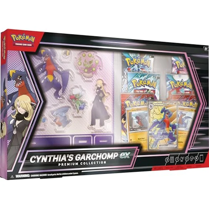 The Pokemon Company Pokémon Cynthia's Garchomp ex Premium Collection, Sammelkarten mit holografischer Promokarte und starken Attacken – Bild 2